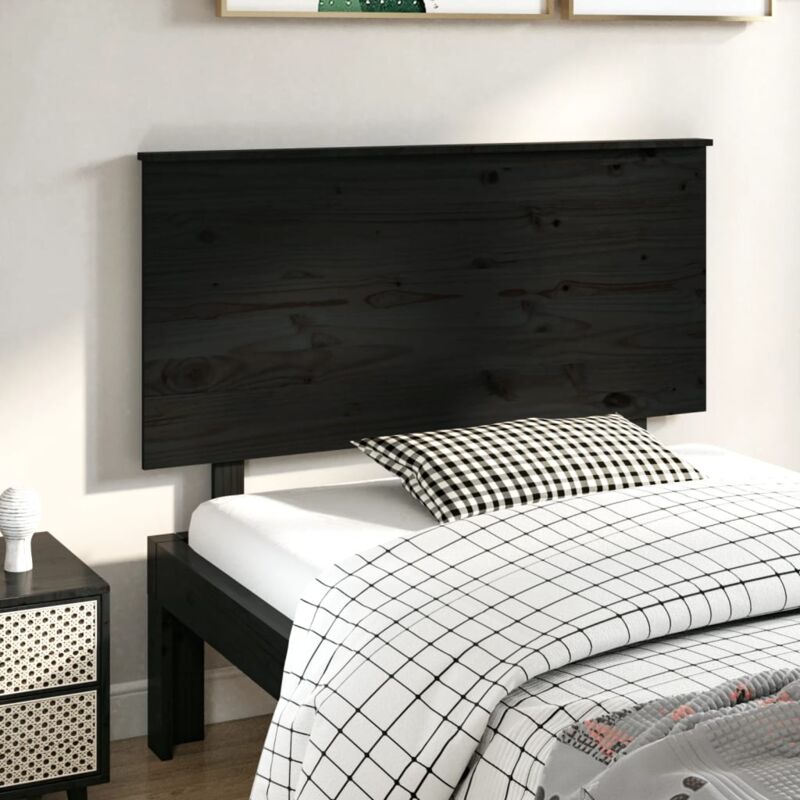 foto del prodotto vidaxl testiera per letto nera 124x6x82,5 cm in legno massello di pino