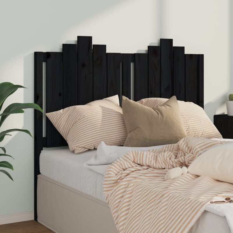 foto del prodotto vidaxl testiera per letto nera 126x4x110 cm in legno massello di pino