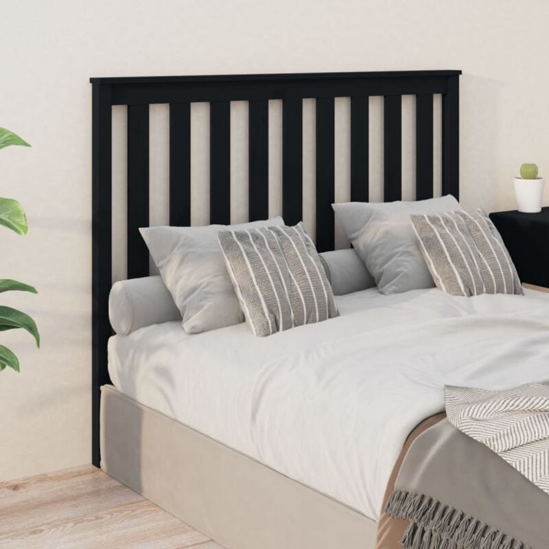 foto del prodotto vidaxl testiera per letto nera 126x6x101 cm in legno massello di pino