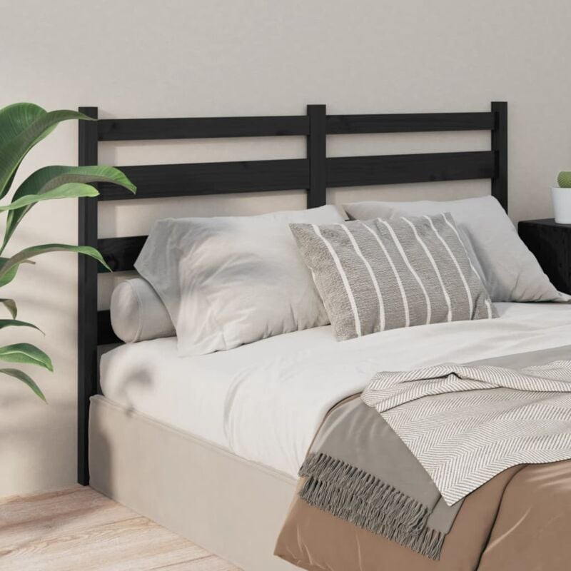 foto del prodotto vidaxl testiera per letto nera 146x4x100 cm in legno massello di pino