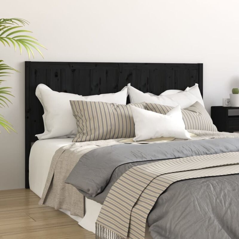 foto del prodotto vidaxl testiera per letto nera 205,5x4x100cm in legno massello di pino
