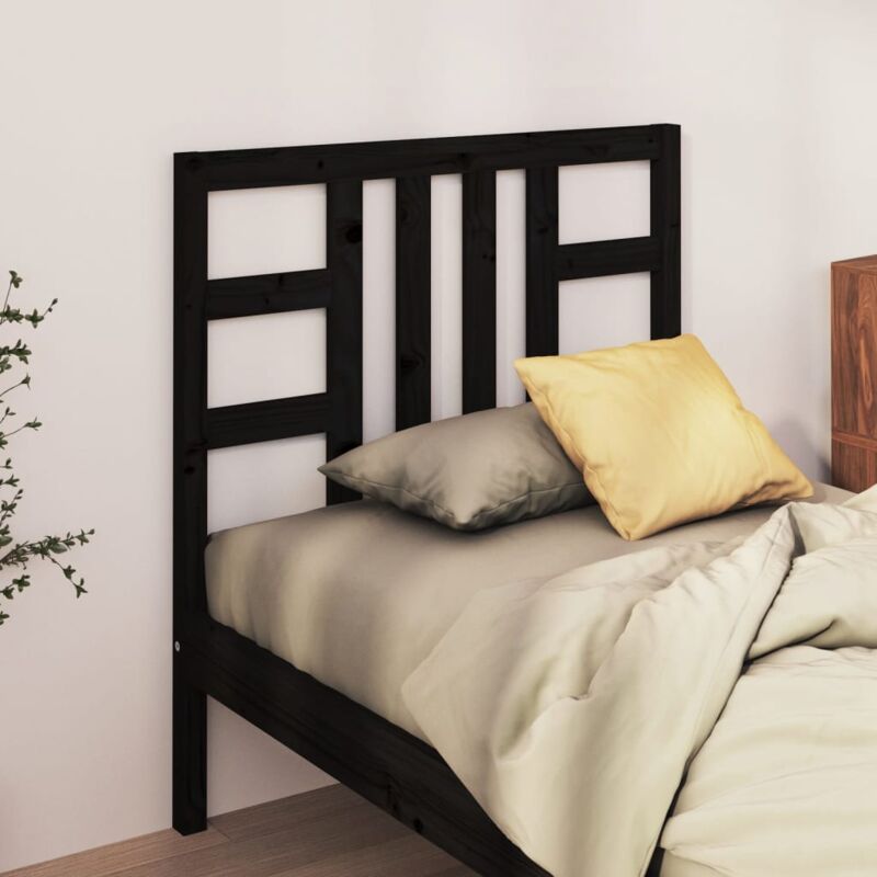 foto del prodotto vidaxl testiera per letto nera 81x4x100 cm in legno massello di pino