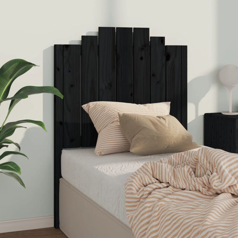 foto del prodotto vidaxl testiera per letto nera 81x4x110 cm in legno massello di pino
