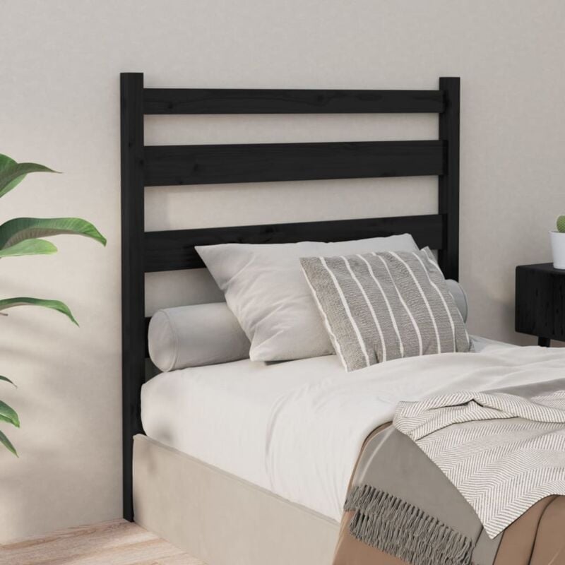 foto del prodotto vidaxl testiera per letto nera 96x4x100 cm in legno massello di pino