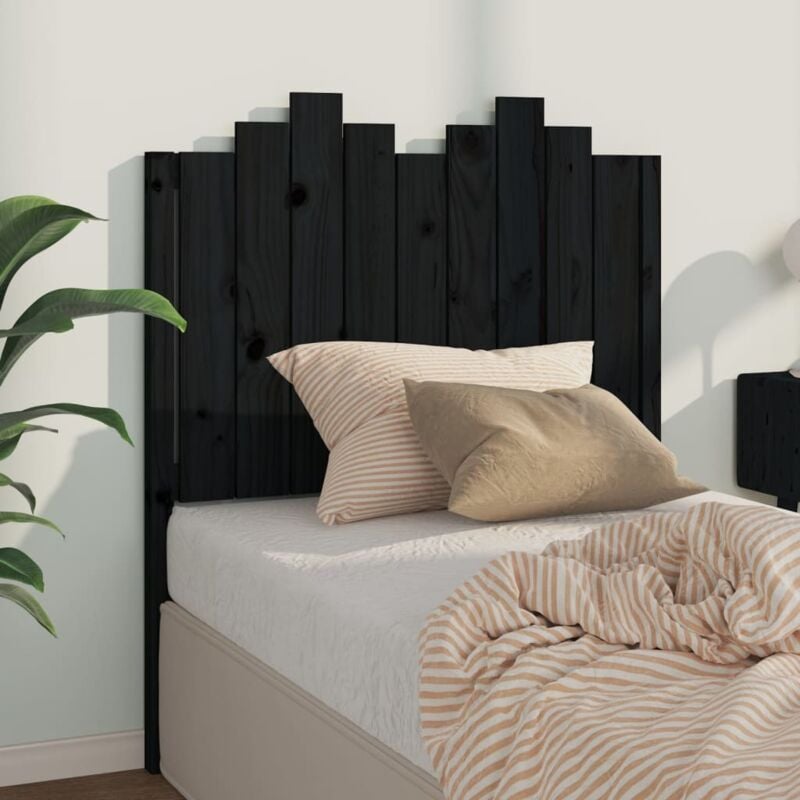 foto del prodotto vidaxl testiera per letto nera 96x4x110 cm in legno massello di pino
