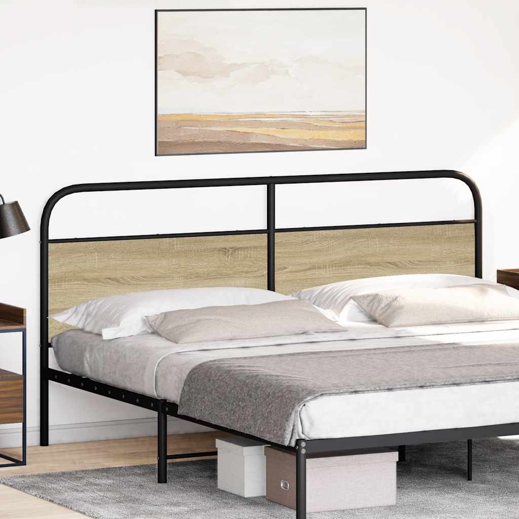 foto del prodotto vidaxl testiera rovere sonoma 180 cm in acciaio e legno multistrato