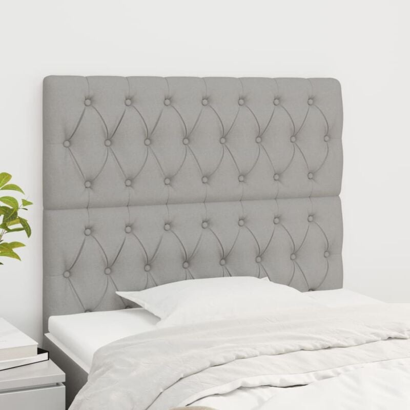 foto del prodotto vidaxl testiere 2 pz grigio chiaro 100x7x78 88 cm in tessuto