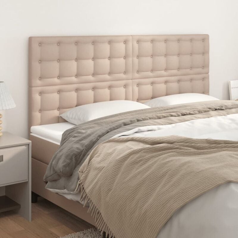 foto del prodotto vidaxl testiere 4 pz cappuccino 100x5x78 88 cm in similpelle