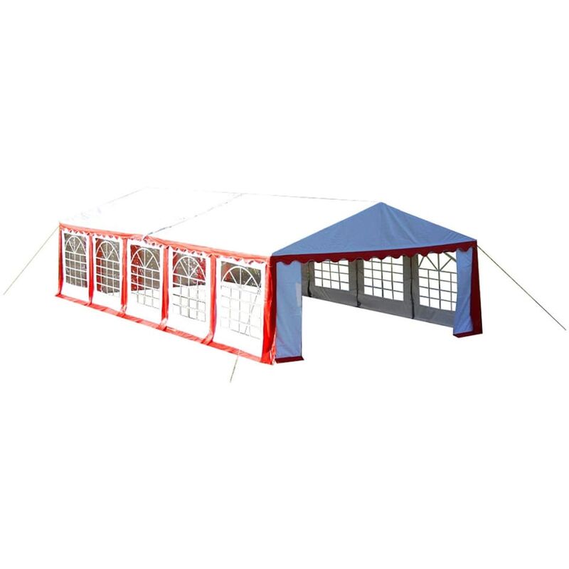 foto del prodotto vidaxl tetto e pareti di gazebo da festa 10 x 5 m rosso bianco