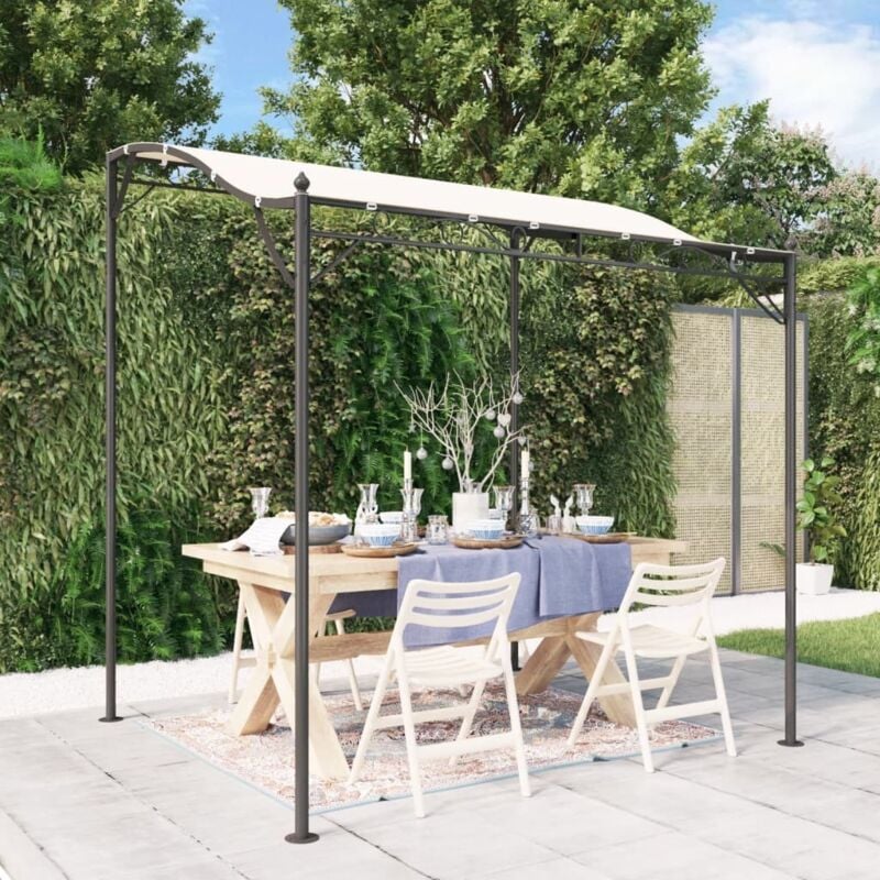 foto del prodotto vidaxl tettoia crema 2x2,3 m 180 g m tessuto e acciaio
