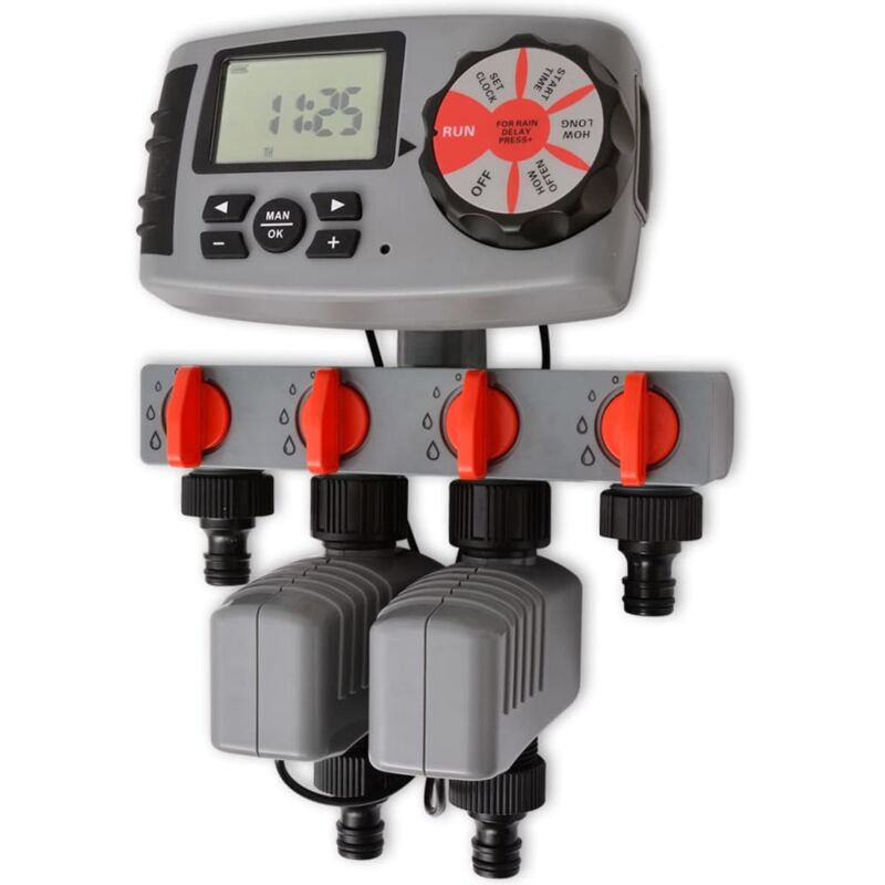 foto del prodotto vidaxl timer automatico di irrigazione con 4 stazioni 3 v