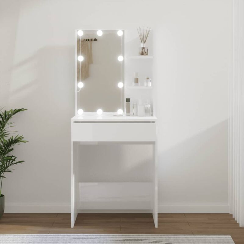 foto del prodotto vidaxl toeletta con led bianco lucido 60x40x140 cm