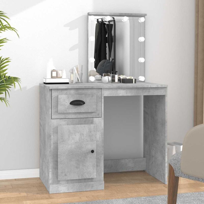 foto del prodotto vidaxl toeletta con led grigio cemento 90x50x132,5 legno multistrato