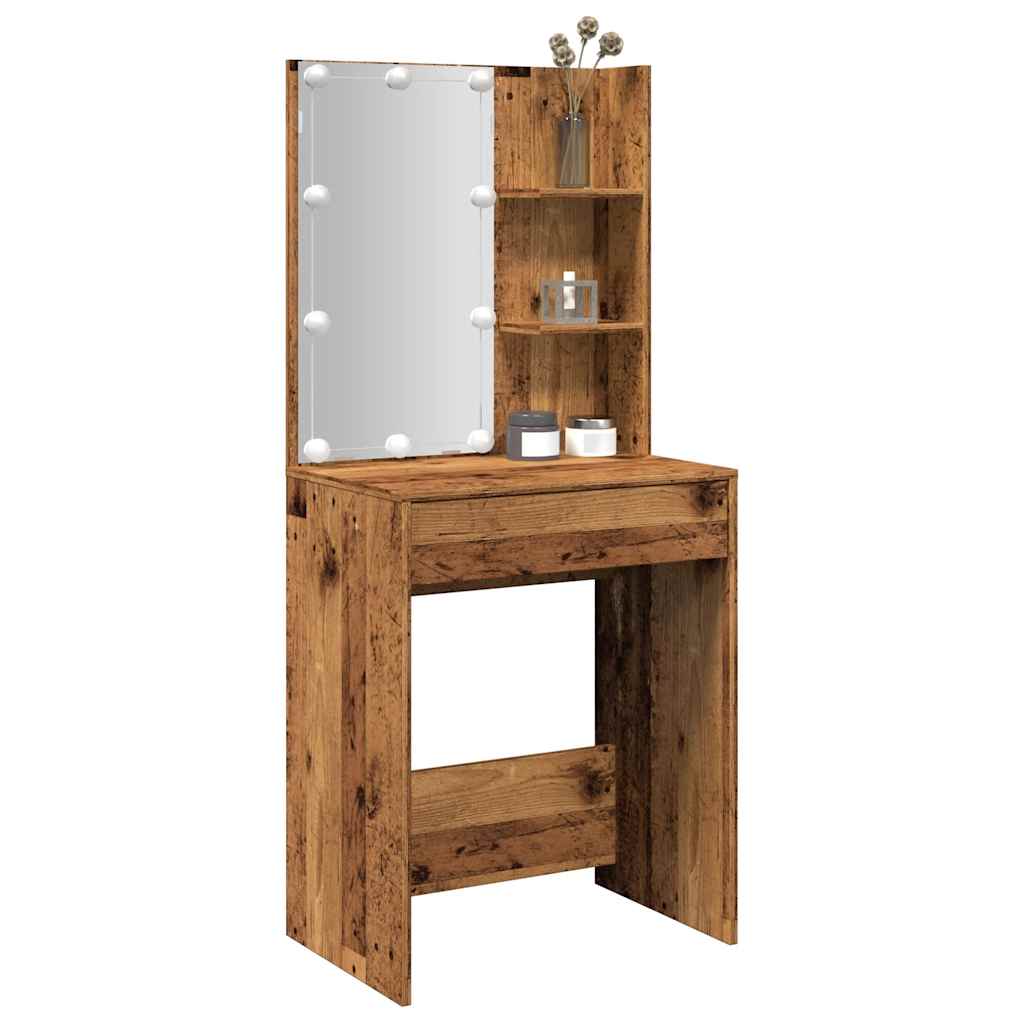 foto del prodotto vidaxl toeletta con led legno antico 60x40x140 cm