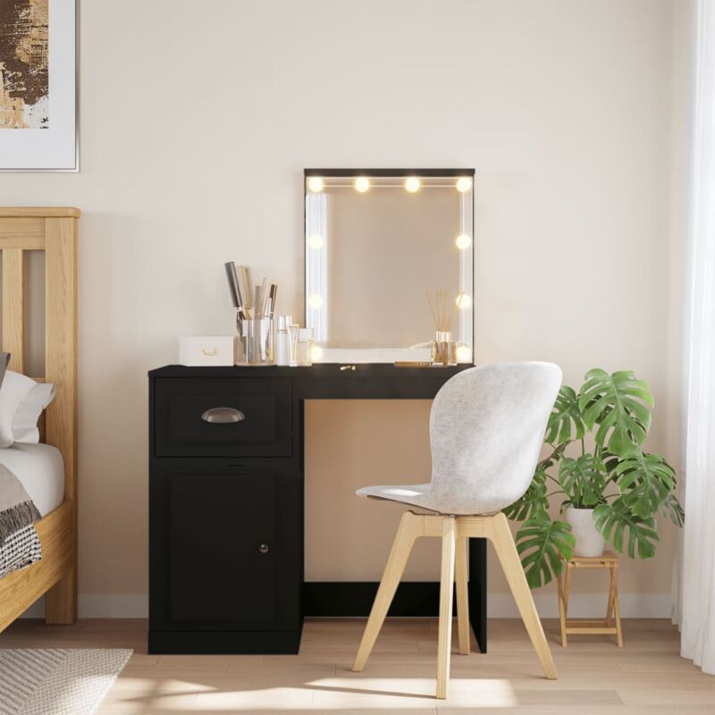 foto del prodotto vidaxl toeletta con luci led nera 90x42x132,5 cm