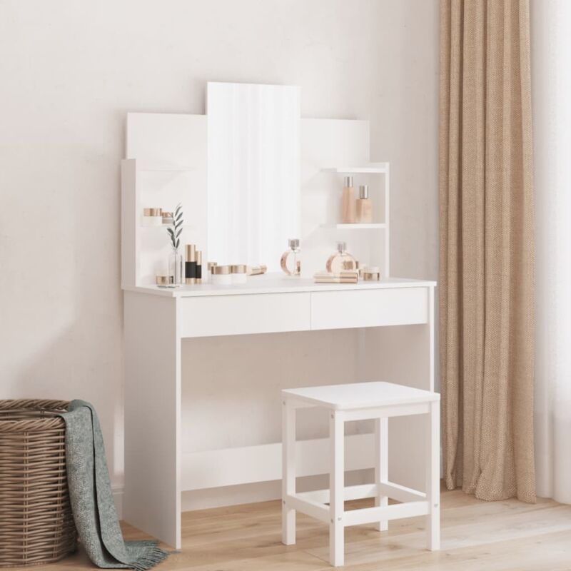 foto del prodotto vidaxl toeletta con specchio bianco 96x39x142 cm