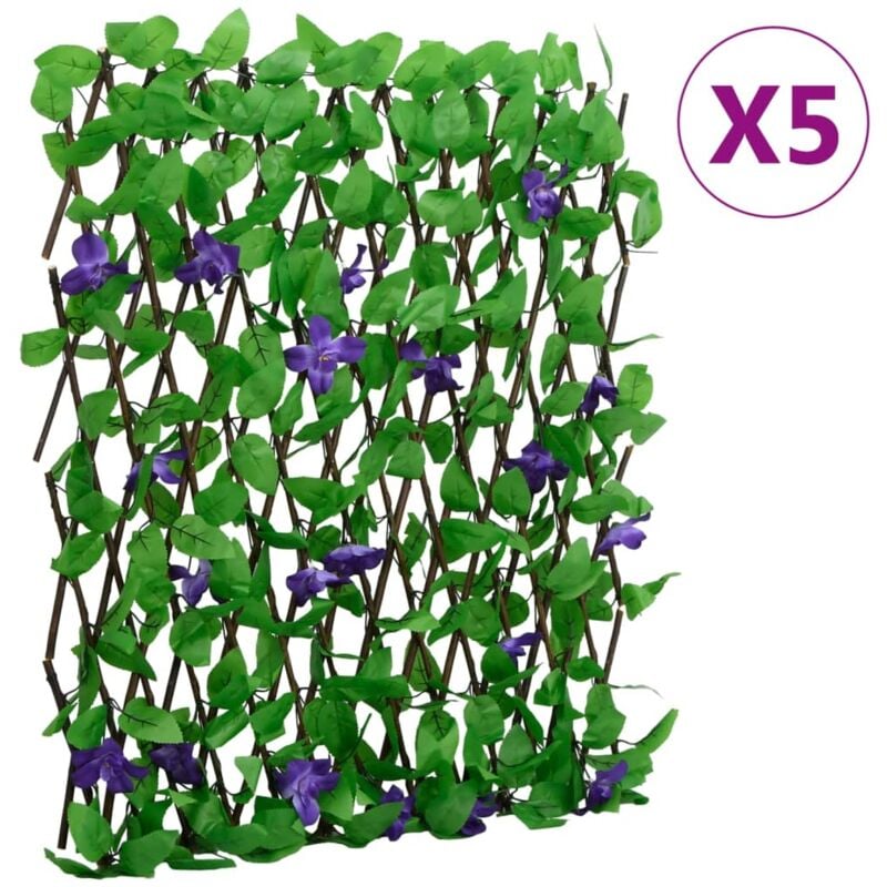 foto del prodotto vidaxl traliccio edera artificiale espandibile 5 pz verde 180x70 cm