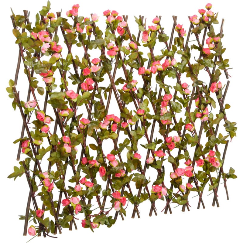 foto del prodotto vidaxl traliccio edera artificiale espandibile rosa scuro 180x60 cm