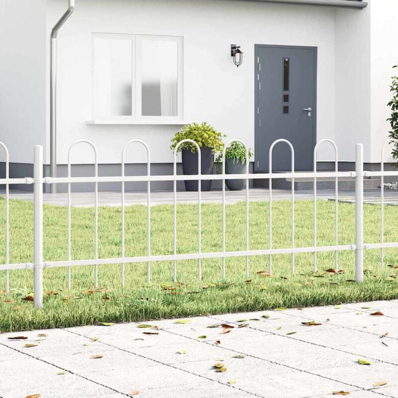 foto del prodotto vidaxl transenna da giardino con parte superiore ad arco bianca 1,7x0,6 m in acciaio