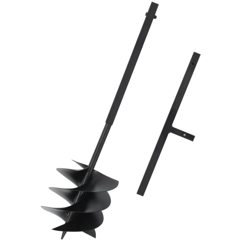foto del prodotto vidaxl trivella per terreno con maniglia 200 mm in acciaio inox nero resistente