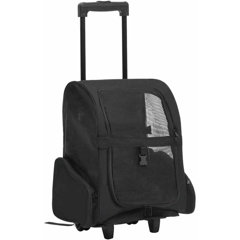 foto del prodotto vidaxl trolley trasportino per animali pieghevole multifunzione vari colori colore nero
