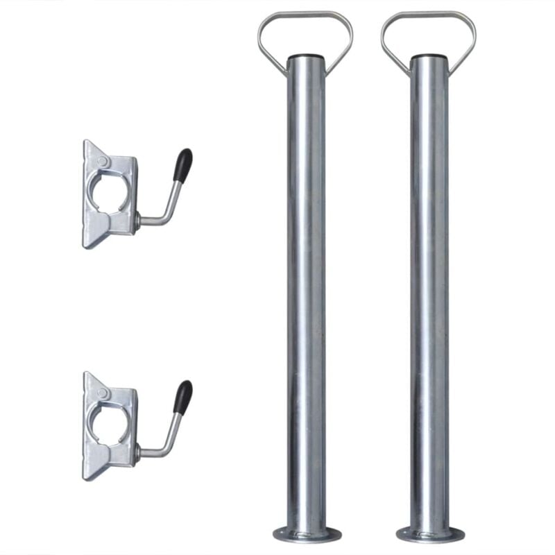 foto del prodotto vidaxl tubi supporto 2 pz 2 morsetti divisori per ruota sostegno 48 mm