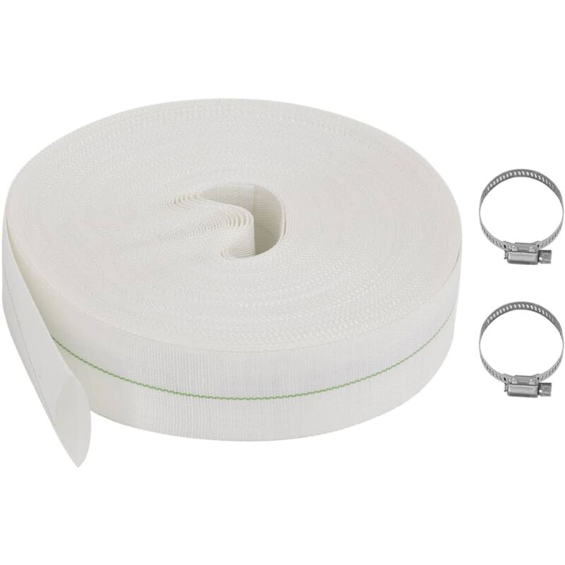 foto del prodotto vidaxl tubo bianco flessibile a sezione piatta ideale per irrigazione varie misure dimensioni 38 mm 100 m