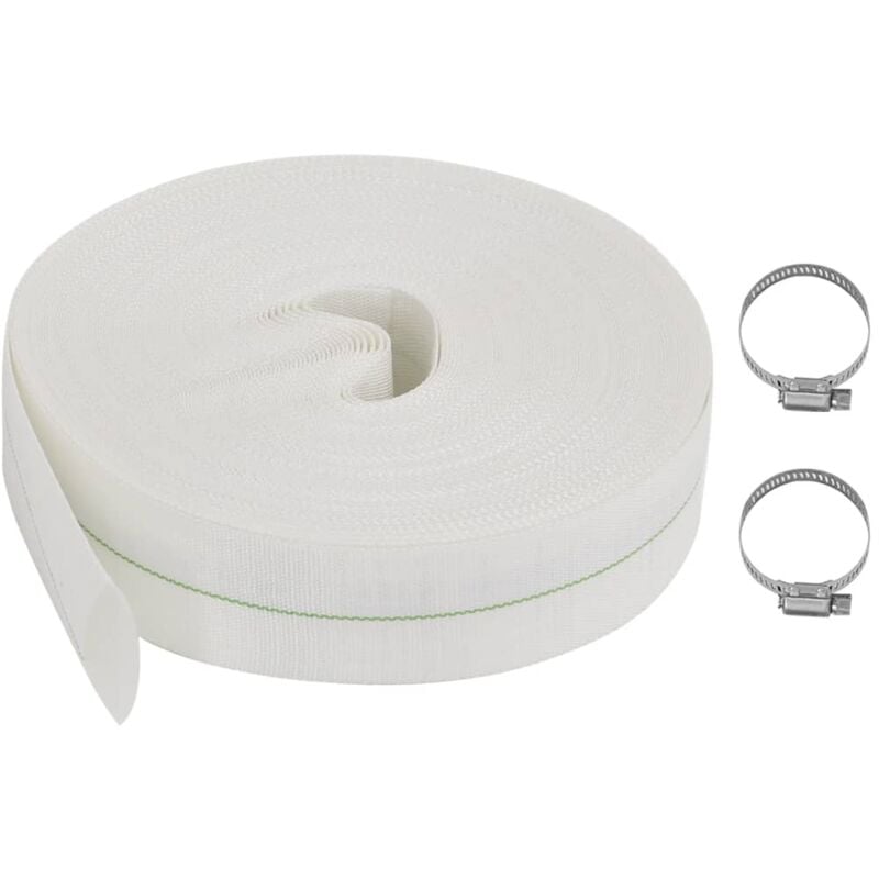 foto del prodotto vidaxl tubo bianco flessibile a sezione piatta ideale per irrigazione varie misure dimensioni 38 mm 50 m