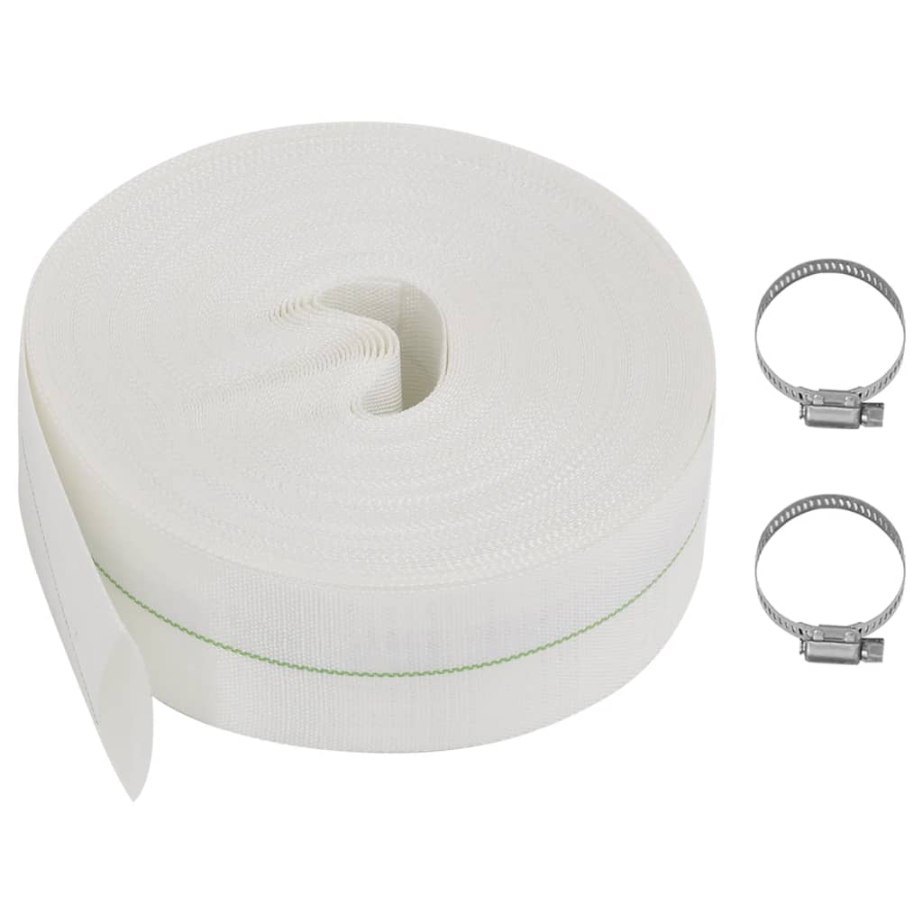foto del prodotto vidaxl tubo bianco flessibile a sezione piatta ideale per irrigazione varie misure dimensioni 51 mm 100 m