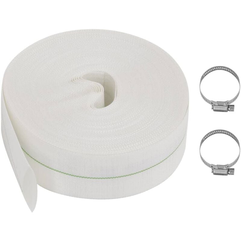 foto del prodotto vidaxl tubo bianco flessibile a sezione piatta ideale per irrigazione varie misure dimensioni 51 mm 25 m