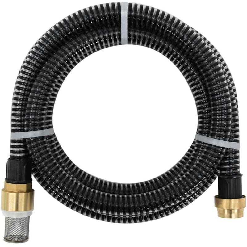 foto del prodotto vidaxl tubo di aspirazione con raccordi in ottone nero 1,1 15 m pvc