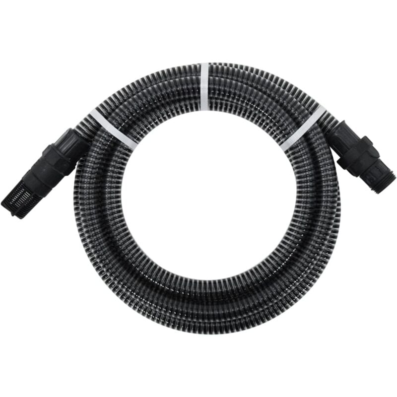 foto del prodotto vidaxl tubo di aspirazione con raccordi in ottone nero 1 4 m in pvc