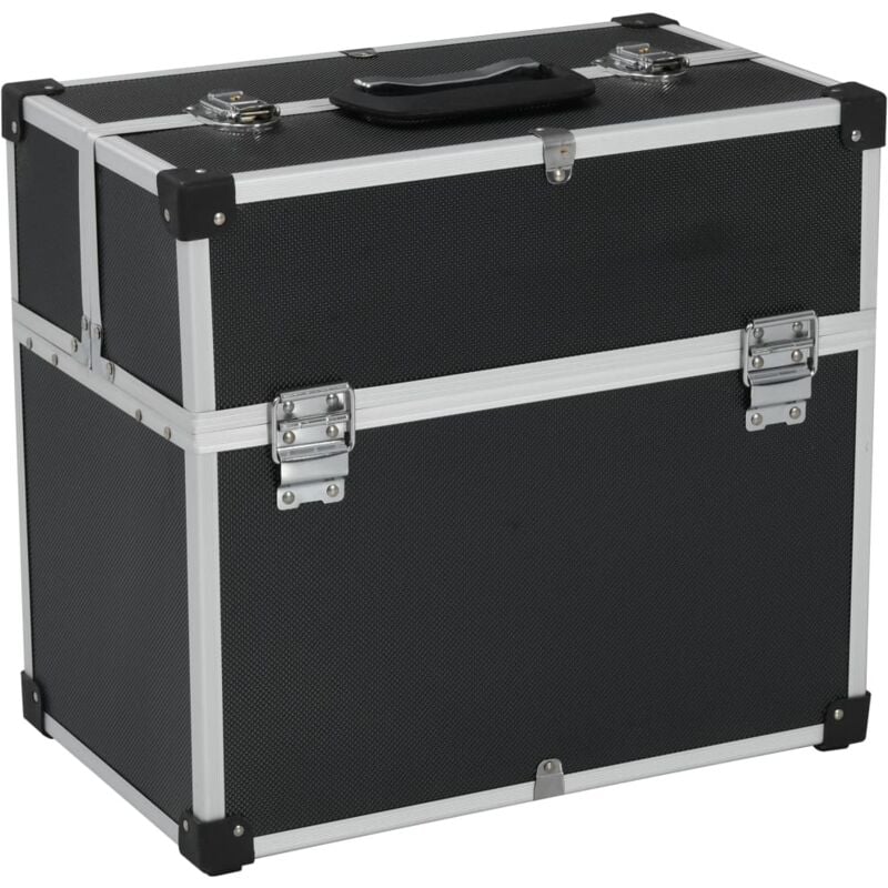 foto del prodotto vidaxl valigetta per attrezzi 38x22,5x34 cm nera in alluminio