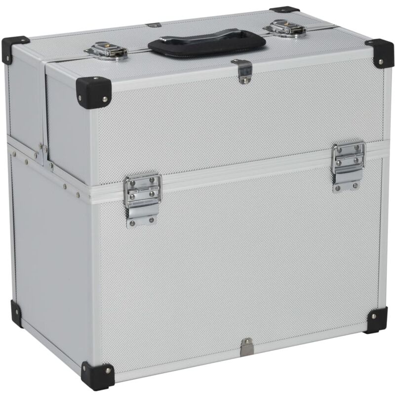 foto del prodotto vidaxl valigetta per attrezzi 43,5x22,5x34 cm argento in alluminio