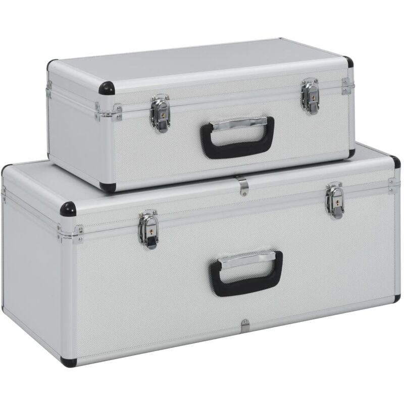 foto del prodotto vidaxl valigette 2 pz in alluminio argento