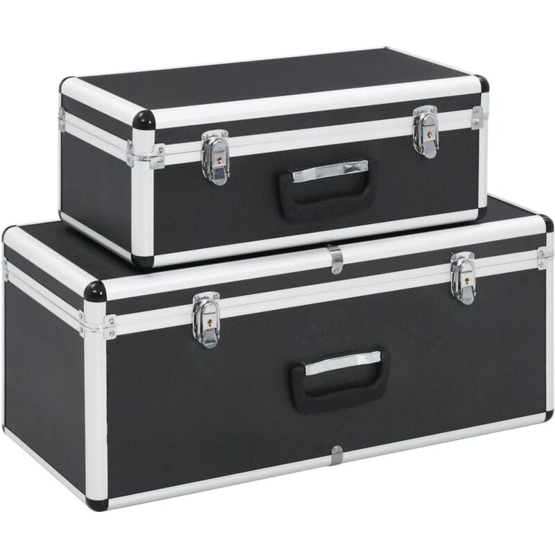 foto del prodotto vidaxl valigette 2 pz in alluminio nero