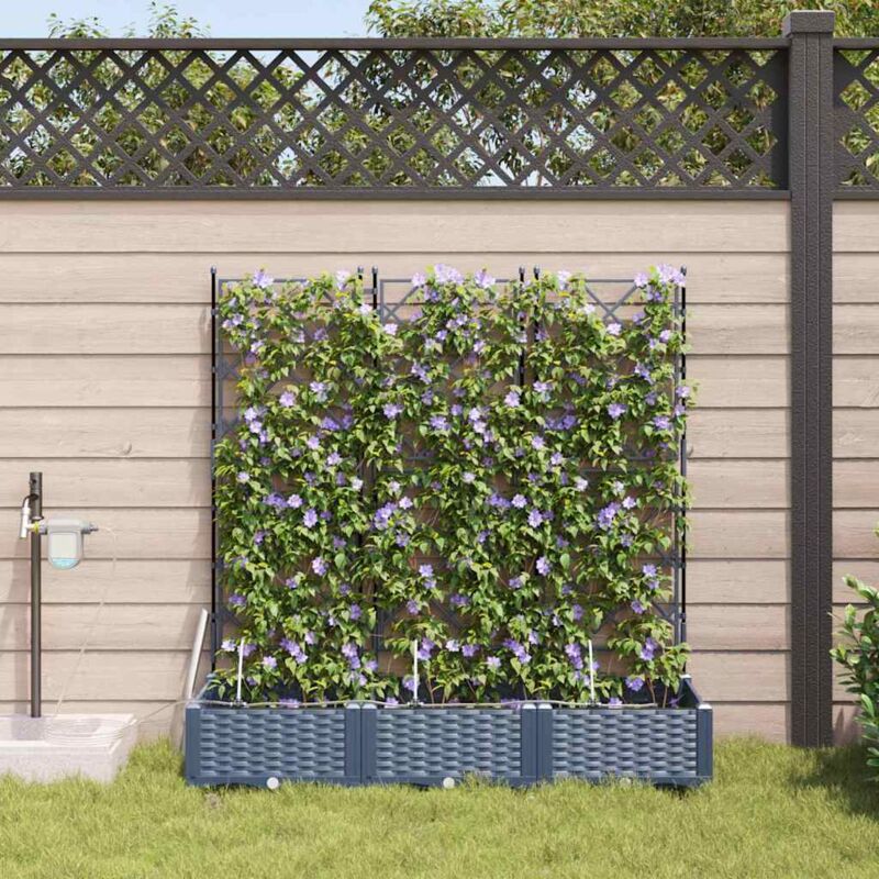 foto del prodotto vidaxl vasi da giardino 1 pz grigio 120 x 40 x 126 cm plastica