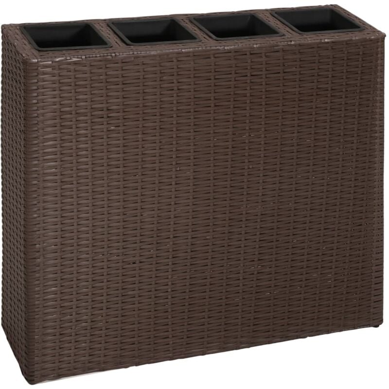 foto del prodotto vidaxl vasi fioriere da giardino con 4 vasi in polyrattan vari colori colore marrone
