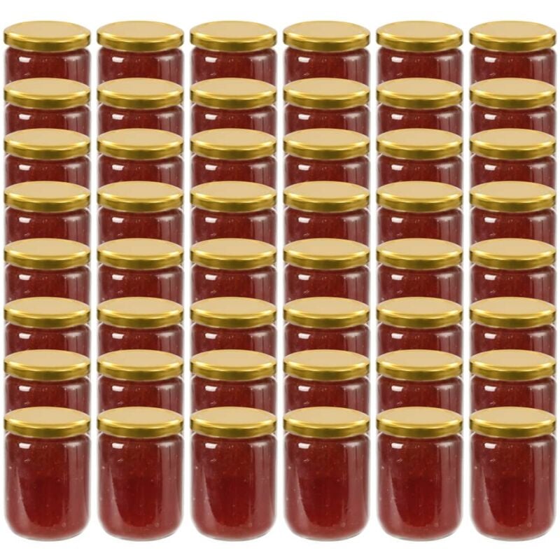 foto del prodotto vidaxl vasi per marmellata in vetro coperchio oro 48 pz 230 ml