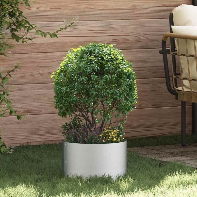 foto del prodotto vidaxl vaso da giardino argento 30 x 30 x 20 cm acciaio zincato