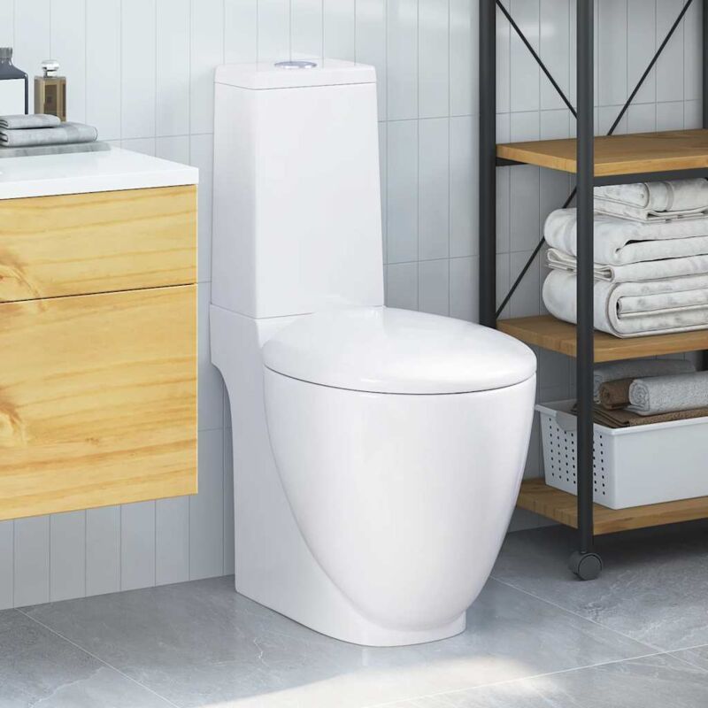 foto del prodotto vidaxl vaso wc bagno in ceramica con pratico scarico dietro vari colori colore bianco