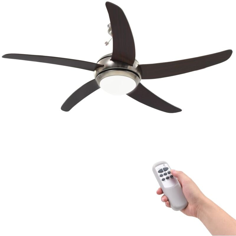 foto del prodotto vidaxl ventilatore da soffitto decorato con luce 128 cm marrone