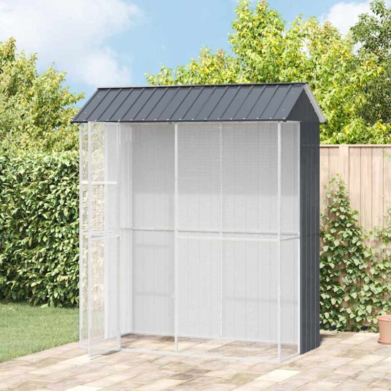 foto del prodotto vidaxl voliera antracite 215 x 110 x 247 cm in acciaio