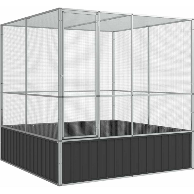 foto del prodotto vidaxl voliera argento 211x207x212 cm in acciaio