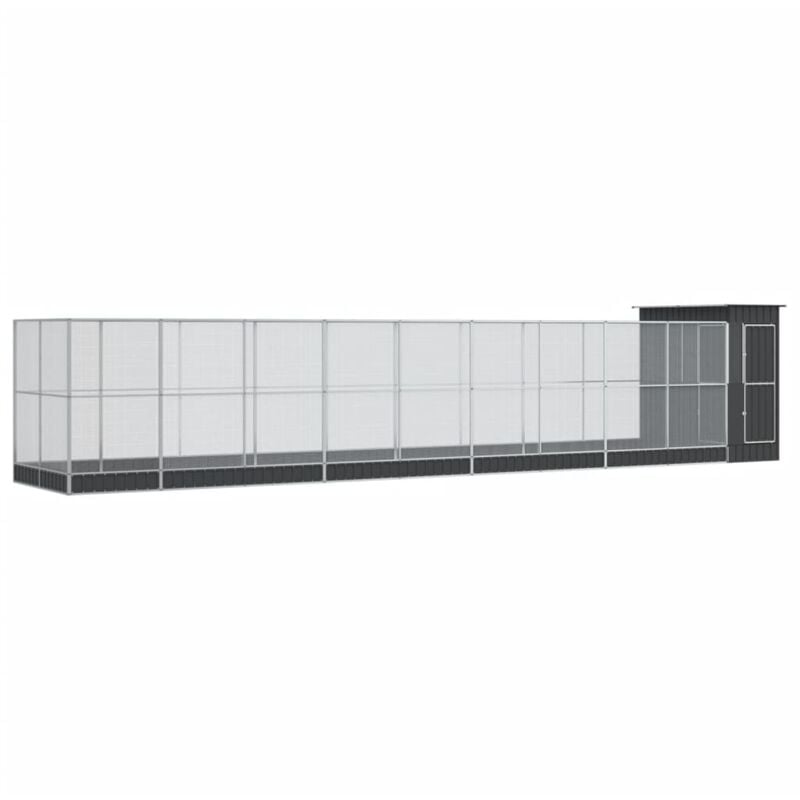 immagine 0 del prodotto vidaxl voliera con estensione argento 1037x203x216 cm in acciaio
