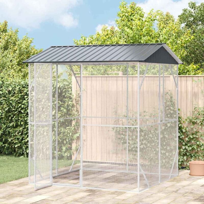 foto del prodotto vidaxl voliera per uccelli antracite 210x227x247 cm in acciaio