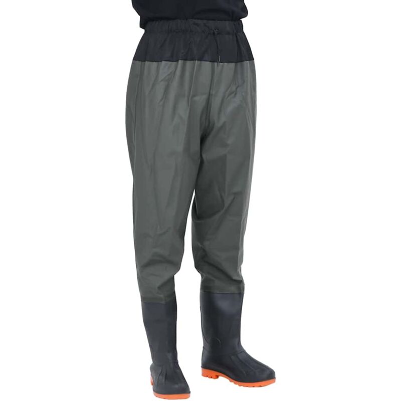 foto del prodotto vidaxl wader da pesca alla vita con stivali verde scuro taglia 45