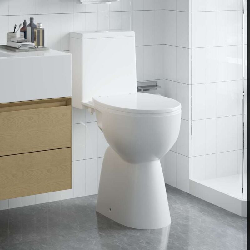 foto del prodotto vidaxl wc senza brida 7 cm altezza extra chiusura rallentata ceramica bianca