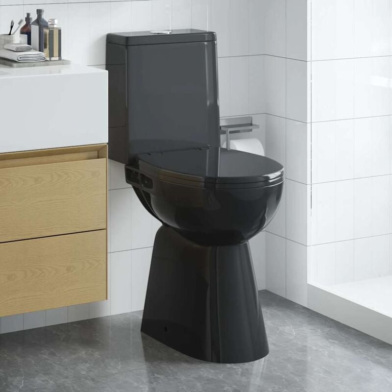 foto del prodotto vidaxl wc sospeso con design senza bordi 7 cm pi alto ceramica nera