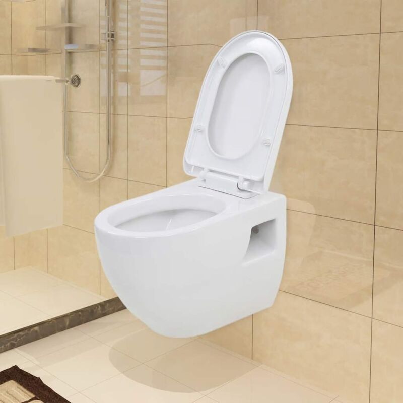foto del prodotto vidaxl wc sospeso in ceramica bianca 262367